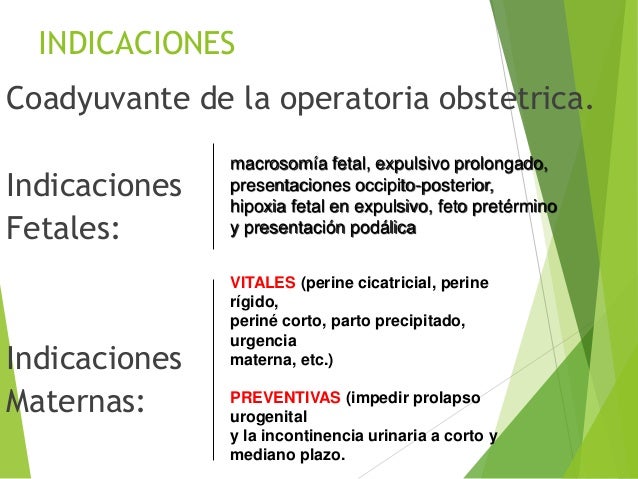 indicaciones para episiotomia
